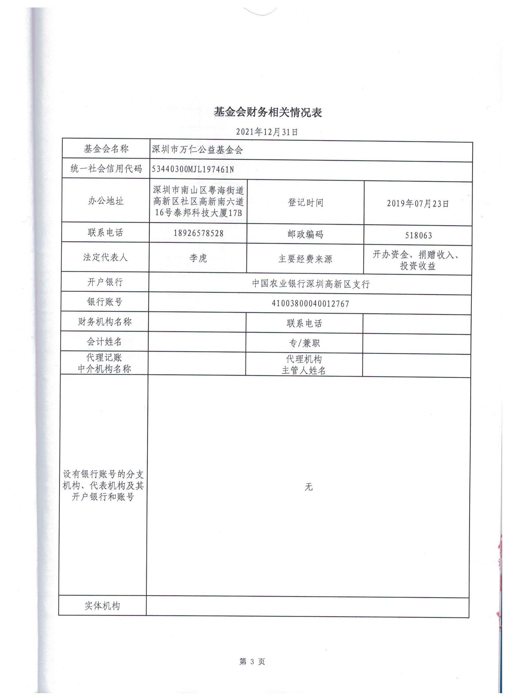 深圳市万仁公益基金会2021年度审计报告(图6)