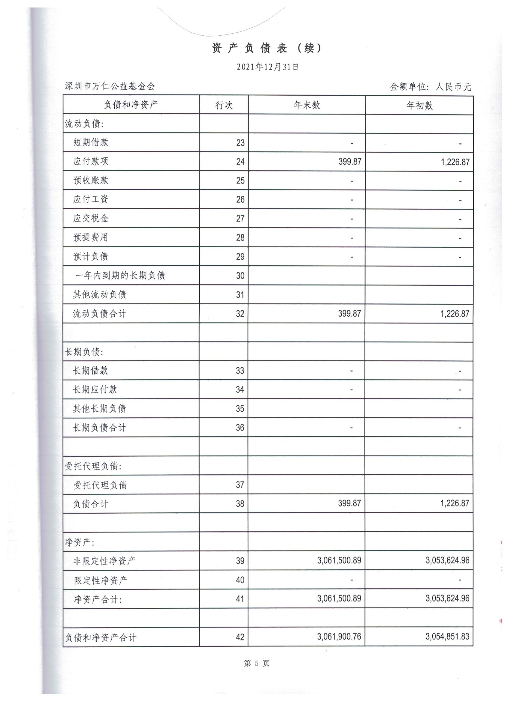 深圳市万仁公益基金会2021年度审计报告(图8)